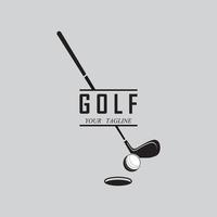 logotipo de golf y vector con plantilla de eslogan