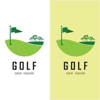 logotipo de golf y vector con plantilla de eslogan