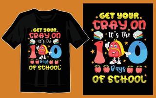 100 days of school t-shirt design print vector