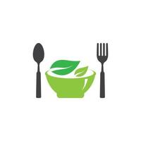 Vegetarian food logo template vector