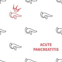 cartel de patrón de páncreas de conciencia de enfermedad de pancreatitis aguda vector