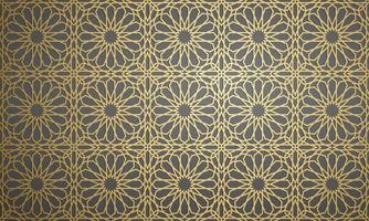 Islamic ornament vector , persian motiff . 3d ramadan islamic round pattern elements . Geometric circular ornamental arabic symbol vector . Gold background