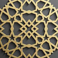 Seamless islamic pattern 3d . Traditional Arabic design element. vector