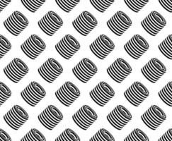 Optical illusion seamless pattern. Vector stripped cylinder seamless texture duotone. Abstract geometric texture.