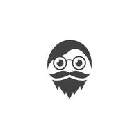 Gentleman face character symbol and logo vector icon