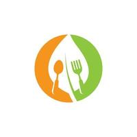 Vegetarian food logo template vector