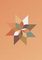 Multicolored starshaped design with background vector