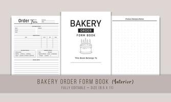 Order Form Book Interior Template Design vector