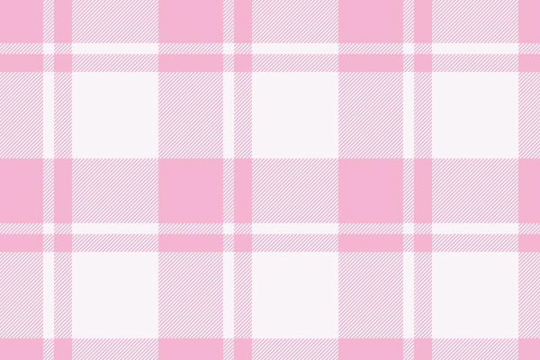 Plaid background, check seamless pattern in pink. Vector fabric texture for textile print, wrapping paper, gift card or wallpaper.