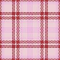 Plaid check pattern in pink. Seamless fabric texture. Tartan textile print. vector