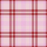 Plaid check pattern in pink. Seamless fabric texture. Tartan textile print. vector