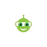 Robot green logo vector icon illustration