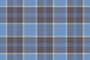 Plaid background, check seamless pattern in blue. Vector fabric texture for textile print, wrapping paper, gift card or wallpaper.