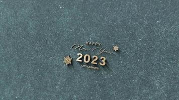 3D animation of 2023 Happy New Year Text video