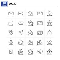 25 icono de correo electrónico conjunto de antecedentes vectoriales vector