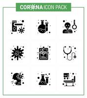 conjunto simple de covid19 protección azul 25 icono paquete icono incluido enfermedad salud virus infección enfermedad viral coronavirus 2019nov enfermedad vector elementos de diseño