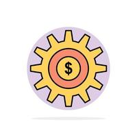 ajuste de engranaje dinero éxito círculo abstracto fondo color plano icono vector