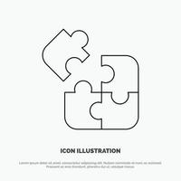 Jigsaw Puzzle Science Solution Line Icon Vector