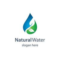 Natural water logo template vector