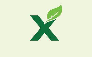 hoja de logotipo x para identidad. ilustración de vector de plantilla de naturaleza para su marca.