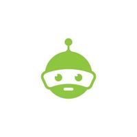 Robot green logo vector icon illustration