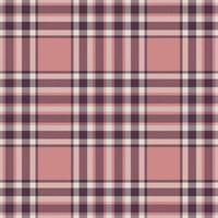Plaid seamless pattern in pink. Check fabric texture. Vector textile print.