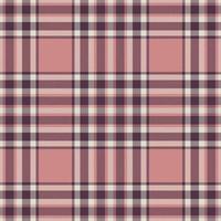 Plaid seamless pattern in pink. Check fabric texture. Vector textile print.