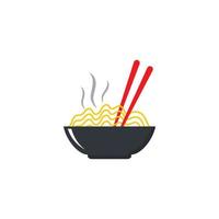 Hot noodle logo vector icon