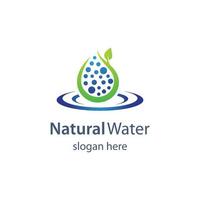 Natural water logo template vector