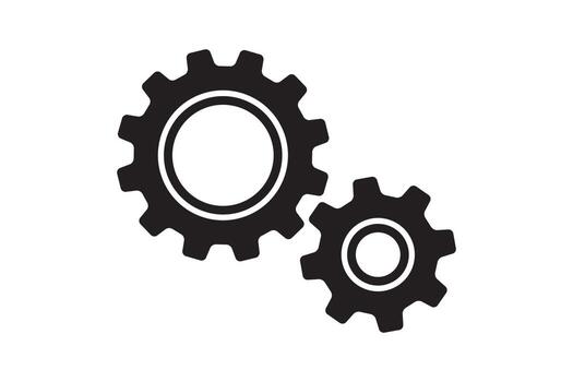 Setting icon vector with work cog gear element. Cogweel mechanism symbol.