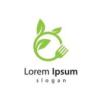 Vegetarian food logo images vector