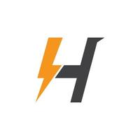 H letter lightning bolt icon vector