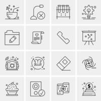 16 iconos universales de negocios vector ilustración de icono creativo para usar en proyectos relacionados con la web y dispositivos móviles