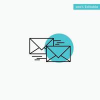 Mail Reply Forward Business Correspondence Letter turquoise highlight circle point Vector icon