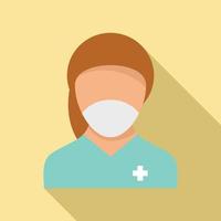 Nursing assistant icon, flat style vector