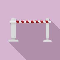 Railroad barrier icon, flat style vector