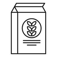 Paper flour package icon, outline style vector