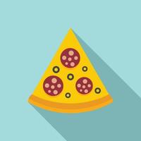 Pizza slice icon, flat style vector