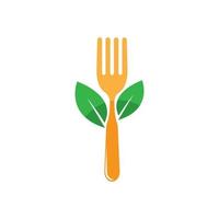 Vegetarian food logo template vector