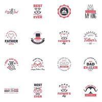 Happy fathers day 16 Black and Pink vintage retro type font Illustrator eps10 Editable Vector Design Elements