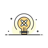 bombilla luz idea educación negocio línea plana icono vector banner plantilla