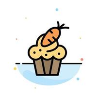 Cake Cup Food Easter Carrot Abstract Flat Color Icon Template vector