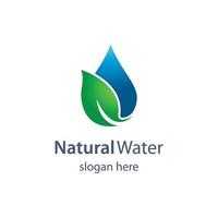 Natural water logo template vector