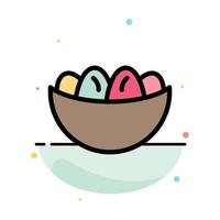 Bowl Celebration Easter Egg Nest Abstract Flat Color Icon Template vector