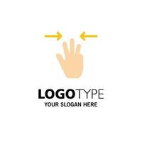 Gestures Hand Mobile Three Fingers Business Logo Template Flat Color vector