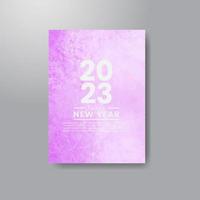 Happy new year 2023 card template with watercolor background vector