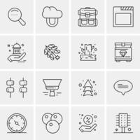 16 iconos universales de negocios vector ilustración de icono creativo para usar en proyectos relacionados con la web y dispositivos móviles