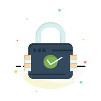 Lock Padlock Security Secure Abstract Flat Color Icon Template vector