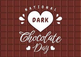 World Dark Chocolate Day On February 1st for the Health and Happiness That Choco Brings in Flat Style Cartoon Hand Drawn Templates Illustration vector