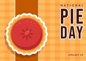 National Pie Day on January 23 with Food Consisting of Pastry Shells and Various Fillings in Flat Cartoon Hand Drawn Templates Illustration vector